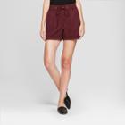 Women's Twill Shorts - A New Day Burgundy (red) Xxs
