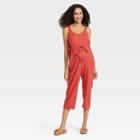 Sleeveless Button-front Maternity Jumpsuit - Isabel Maternity By Ingrid & Isabel Red