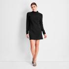 Women's Long Sleeve Mock Neck Open Back A-line Mini Dress - Future Collective With Kahlana Barfield Brown Black Xxs