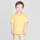 Toddler Boys' Short Sleeve Interlock Uniform Polo Shirt - Cat & Jack Yellow