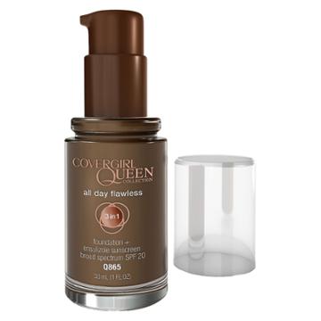 Covergirl Queen Collection All Day Flawless Foundation - True Ebony 865, Q865 True Ebony