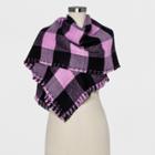 Women's Plaid Reversible Oblong With Houndstooth And Buffalo Check Scarf - A New Day Purple/black