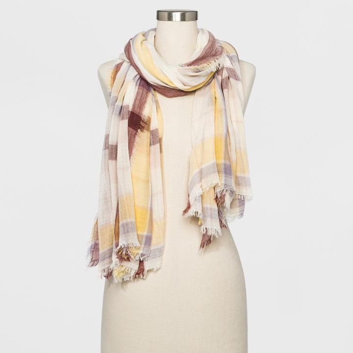 Women's Striped Oversized Oblong Scarf - Universal Thread Yellow