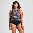 Clean Water Women's High Neck One Piece Swimsuit - Multi-colored 22w,