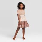 Girls' Crochet Sleeve Dress - Art Class Orange S, Girl's,