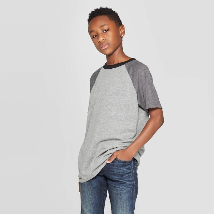 Petiteboys' Short Sleeve T-shirt - Cat & Jack Black M, Boy's,