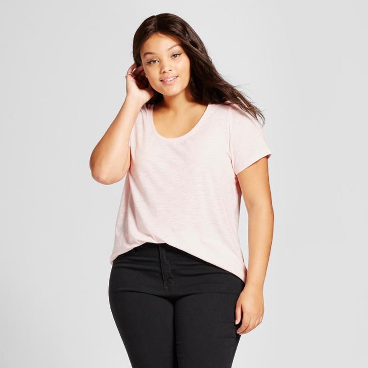 Women's Plus Size Short Sleeve Scoop Neck T-shirt - Ava & Viv