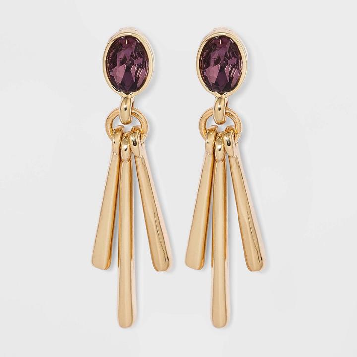 Amethyst Drop Earrings - A New Day Purple