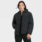 Women's Travel Puffer Jacket - A New Day Black