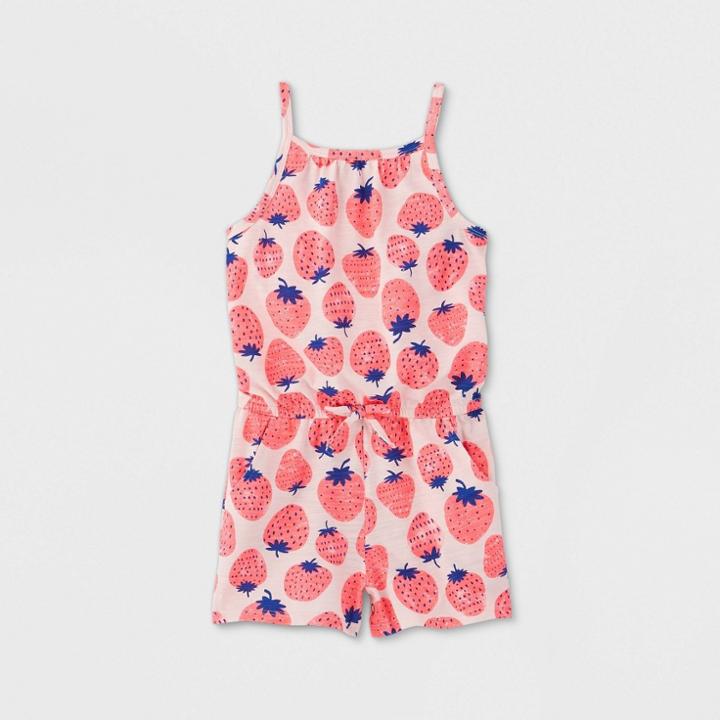 Toddler Girls' Tank Top Strawberry Romper - Cat & Jack Pink