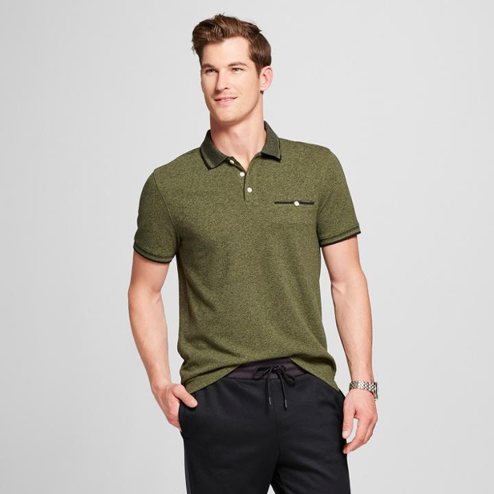 Men's Tall Dot Short Sleeve Novelty Polo Shirt - Goodfellow & Co Gray Xlt, Size: Xl, Orchid