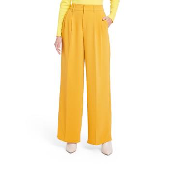 Women's High-waist Wide Leg Tailored Trousers - Sergio Hudson X Target Yellow Xxs