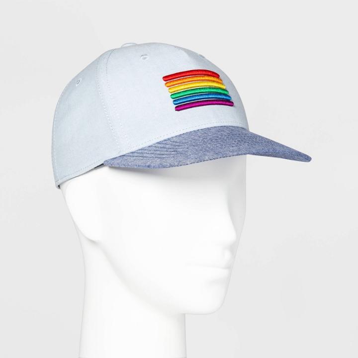 Ev Lgbt Pride Pride Gender Inclusive Rainbow Striped Baseball Hat - One Size, Adult Unisex, Blue