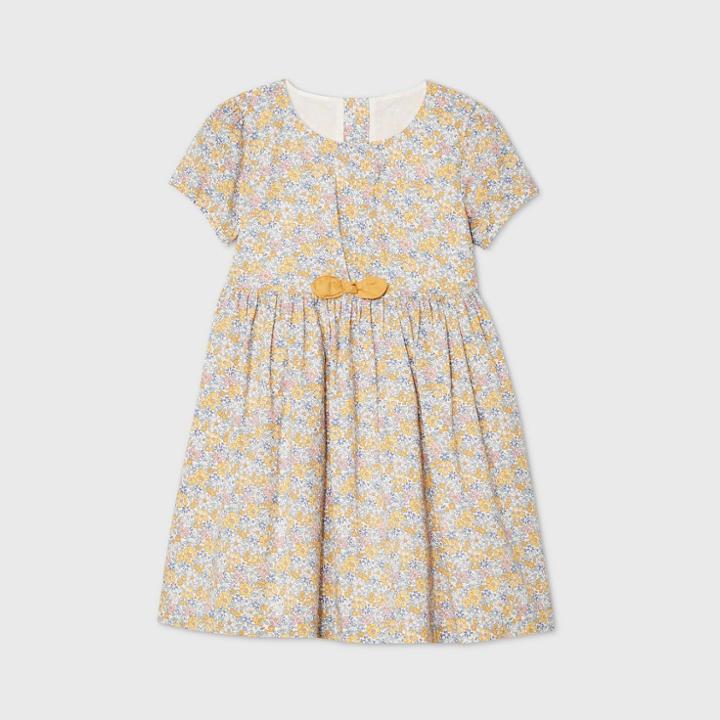 Oshkosh B'gosh Toddler Girls' Short Sleeve Ditsy Floral Dress - Gold
