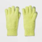 Women's Essential Gloves - A New Day Neon Yellow One Size, Green