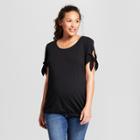 Maternity Tie Sleeve Knit Top - Isabel Maternity By Ingrid & Isabel Black