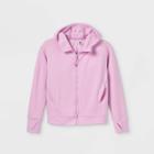 Girls' Cozy Soft Fleece Full Zip Hooded Sweatshirt - All In Motion Violet