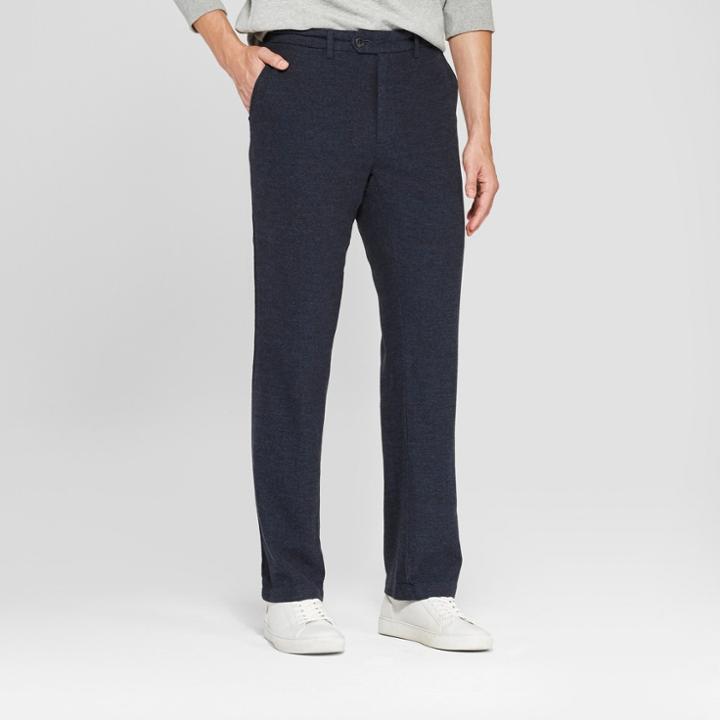 Men's Solid Straight Fit Lightweight Trouser - Goodfellow & Co Xavier Navy