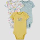 Baby Girls' 3pk Bee Bodysuit - Just One You Made By Carter's Yellow/blue Newborn
