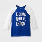 Shinsung Tongsang Women's I Love You A Latke Raglan Sleeve Graphic T-shirt - Blue L, Size: