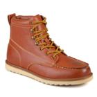 Men's Vance Co. Wyatt Faux Leather Lace-up Moc Toe Work Boots - Brown