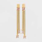 Glass Linear Drop Earrings - A New Day Pink
