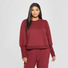 Women's Plus Size Long Sleeve Wide Cuff Sweatshirt - Who What Wear Burgundy (red) X