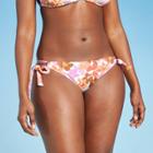 Juniors' Ribbed Scarf Tie Hipster Bikini Bottom - Xhilaration Multi Floral
