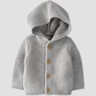 Baby Organic Cotton Hooded Sweater - Little Planet By Carter's Gray Newborn