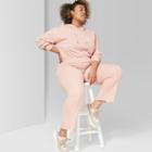 Women's Plus Size High-waist Flare Sweatpants - Wild Fable Coral