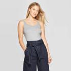 Women's Regular Fit Sleeveless Scoop Neck Tank Top - A New Day Heather Gray