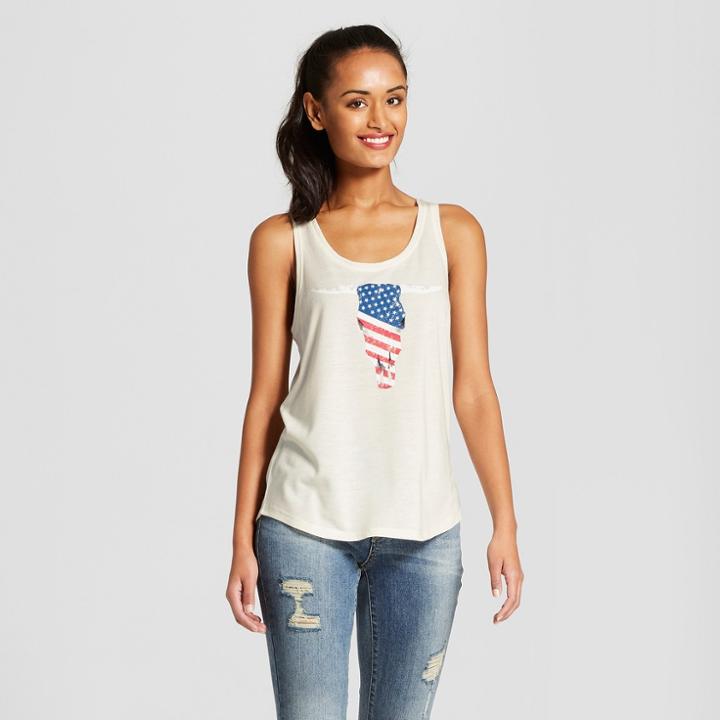 Women's Flag Longhorn Graphic Tank Top - Grayson Threads (juniors') White