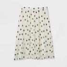 Women's Plus Size Polka Dot Mid-rise Pull-on Midi Length Pleated Skirt - A New Day White Dot 1x, Women's,