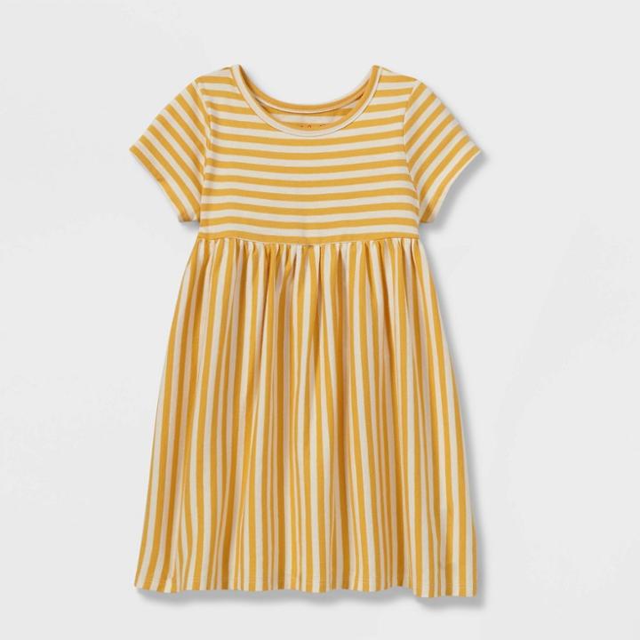 Toddler Girls' Cotton Short Sleeve Dress - Cat & Jack Yellow