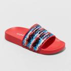 Girls' Kyrie Flip Sequin Slide Sandals - Cat & Jack Red S (13-1), Toddler Girl's