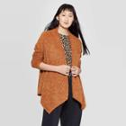 Women's Long Sleeve Eyelash Open Cardigan - Xhilaration Gold