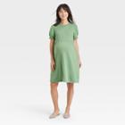 Short Sleeve Sweatshirt Maternity Dress - Isabel Maternity By Ingrid & Isabel Green