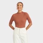 Women's Elbow Sleeve Mock Turtleneck T-shirt - A New Day