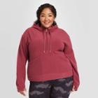 Women's Plus Size Microfleece Pullover Sweatshirt - All In Motion Burgundy