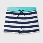Toddler Boys' Striped Knit Swim Shorts - Cat & Jack Navy
