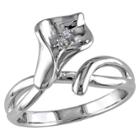 Allura 0.011 Ct. T.w. Diamond Calla Lily Ring In Sterling Silver - Gh I1:i2