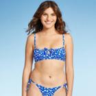 Juniors' Tunneled Bralette Bikini Top - Xhilaration Cobalt Floral Print