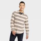 Men's Striped Casual Fit Long Sleeve Button-down Shirt - Goodfellow & Co Light Brown/striped
