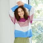 Women's Colorblock Slouchy Crewneck Pullover Sweater - A New Day Purple