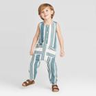 Toddler Boys' Striped Woven Jumpsuit - Art Class Teal 12m, Toddler Boy's, Green