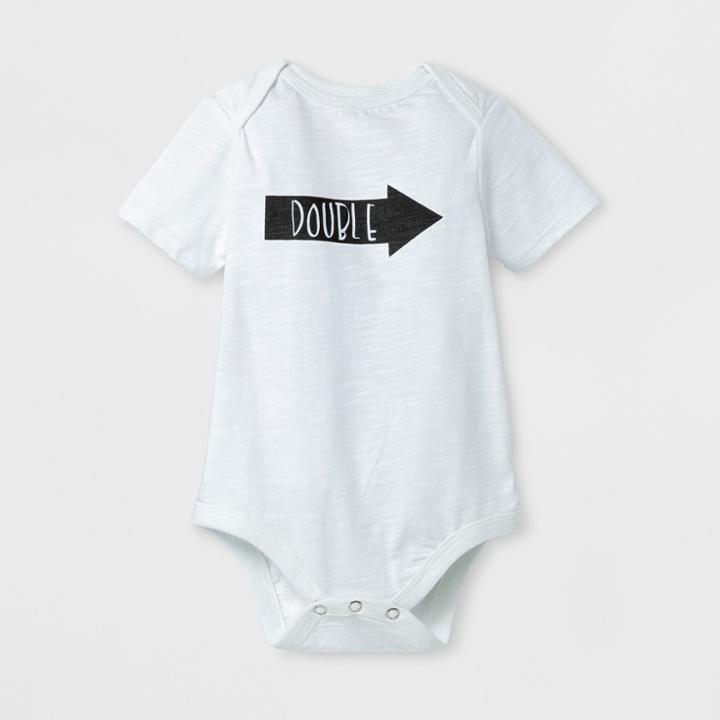 Baby Short Sleeve Double Graphic Bodysuit - Cat & Jack White