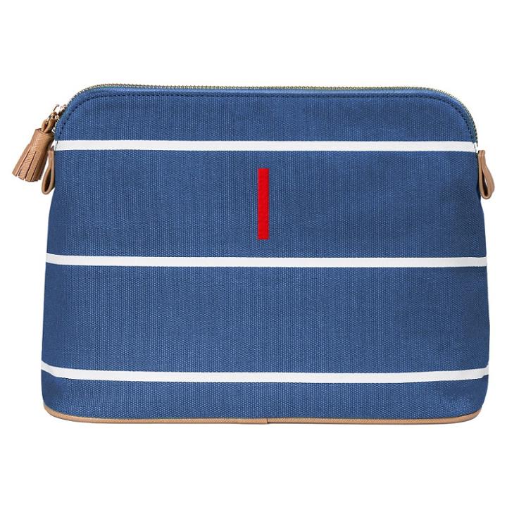 Cathy's Concepts Personalized Blue Striped Cosmetic Bag - I
