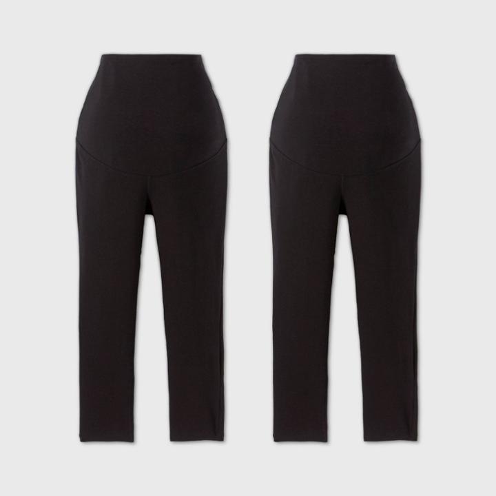 Maternity Capri Leggings 2pk Bundle - Isabel Maternity By Ingrid & Isabel Black
