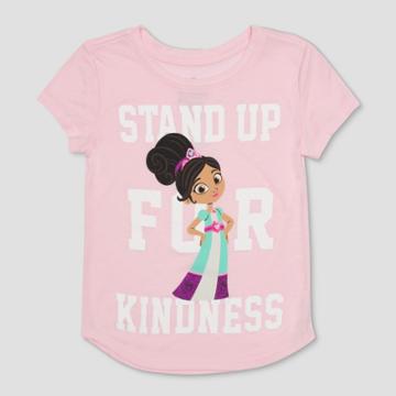 Toddler Girls' Nella The Princess Knight Fearless Short Sleeve T-shirt - Light Pink 12