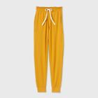 Women's Smocked Waist French Terry Lounge Joggers - Colsie Mustard